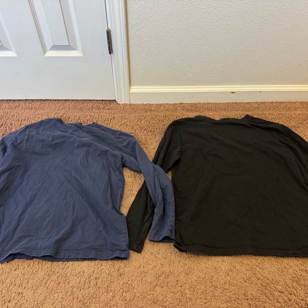 2 FOR $20 Arnold Palmer Long Sleeve T Shirts LOT OF 2 Blue Black Unisex 95 S M - Picture 2 of 4